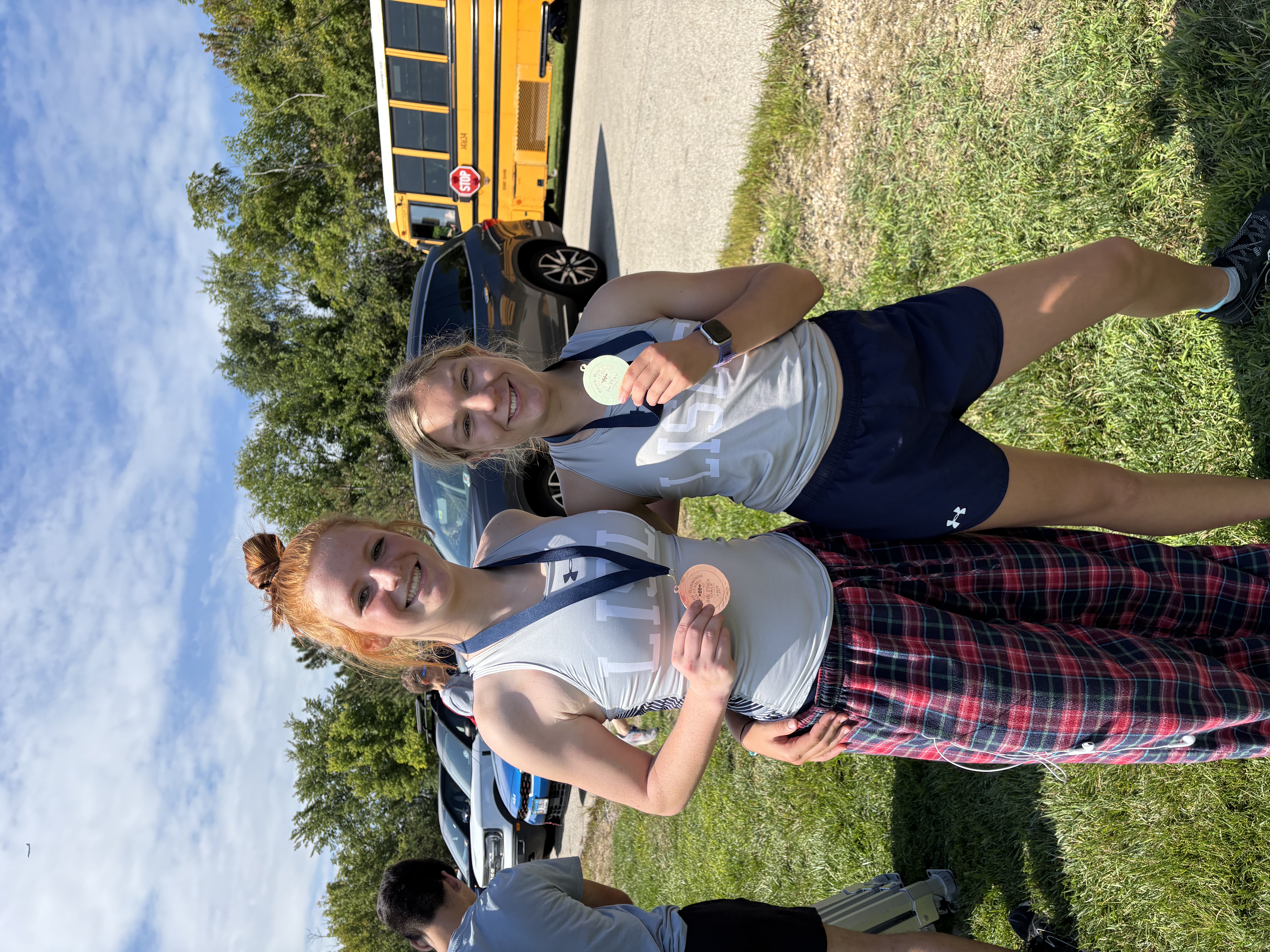 Madi and Rose Medal for Lisle in the JV Girls Race at the Harvest-Westminster Fall Classic